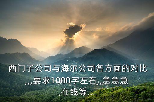  西門(mén)子公司與海爾公司各方面的對(duì)比,,,要求1000字左右,,急急急,在線(xiàn)等...