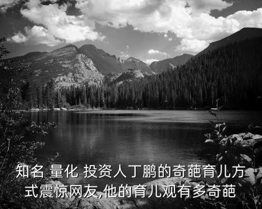 知名 量化 投資人丁鵬的奇葩育兒方式震驚網(wǎng)友,他的育兒觀有多奇葩