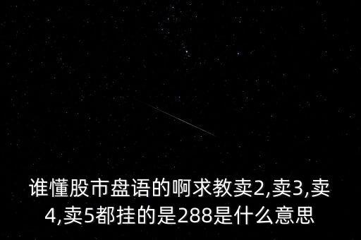 誰(shuí)懂股市盤語(yǔ)的啊求教賣2,賣3,賣4,賣5都掛的是288是什么意思