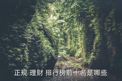 正規(guī) 理財(cái) 排行榜前十名是哪些