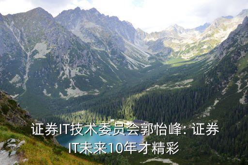  證券IT技術(shù)委員會郭怡峰: 證券IT未來10年才精彩