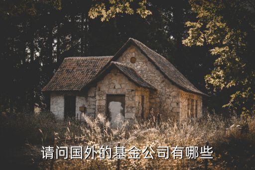 請問國外的基金公司有哪些