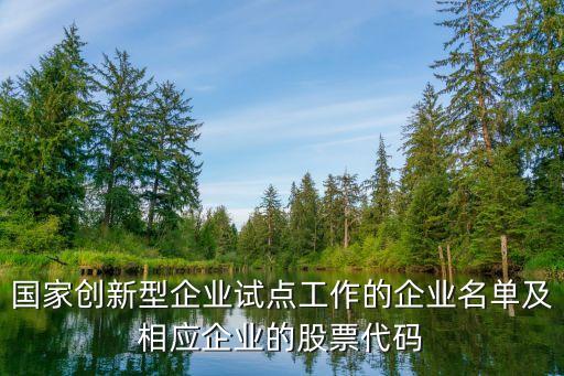 國(guó)家創(chuàng)新型企業(yè)試點(diǎn)工作的企業(yè)名單及相應(yīng)企業(yè)的股票代碼