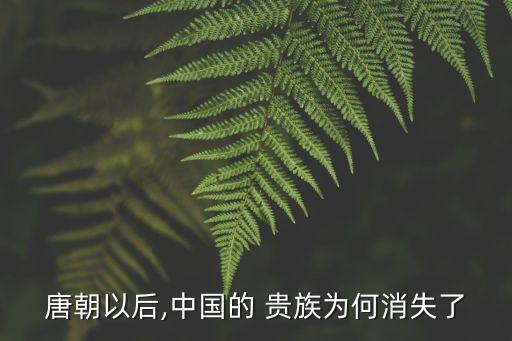 為什么中國(guó)沒有貴族,綦為什么是貴族