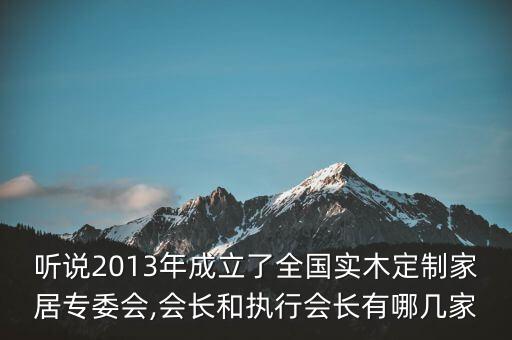 聽(tīng)說(shuō)2013年成立了全國(guó)實(shí)木定制家居專委會(huì),會(huì)長(zhǎng)和執(zhí)行會(huì)長(zhǎng)有哪幾家