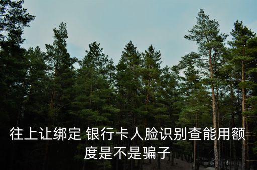 往上讓綁定 銀行卡人臉識(shí)別查能用額度是不是騙子