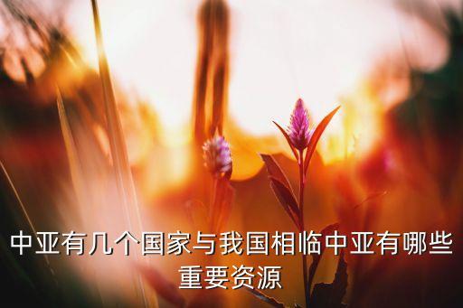 中亞有幾個國家與我國相臨中亞有哪些重要資源