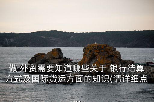 做 外貿需要知道哪些關于 銀行結算方式及國際貨運方面的知識(請詳細點...