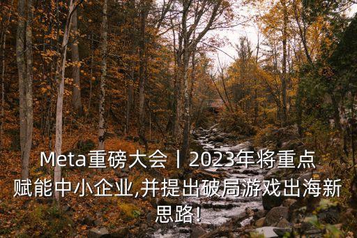 Meta重磅大會(huì)丨2023年將重點(diǎn)賦能中小企業(yè),并提出破局游戲出海新思路!