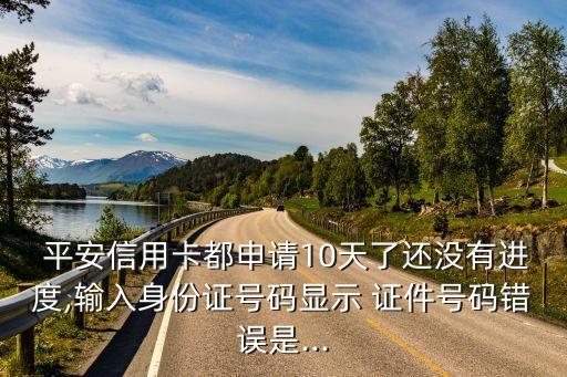  平安信用卡都申請10天了還沒有進度,輸入身份證號碼顯示 證件號碼錯誤是...