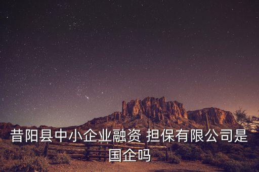 昔陽縣中小企業(yè)融資 擔保有限公司是國企嗎