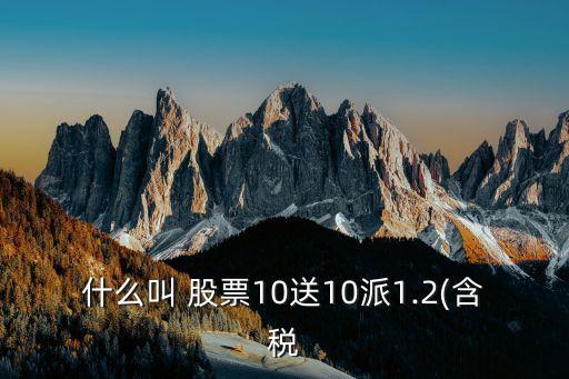 什么叫 股票10送10派1.2(含稅