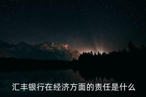  匯豐銀行在經(jīng)濟(jì)方面的責(zé)任是什么