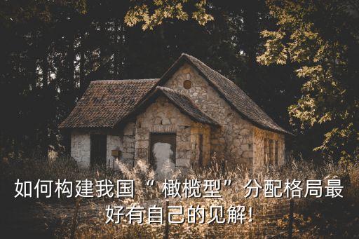 如何構建我國“ 橄欖型”分配格局最好有自己的見解!