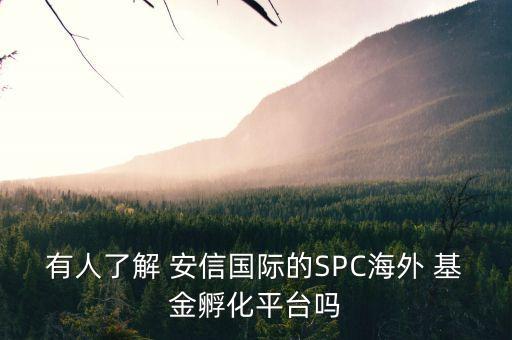 有人了解 安信國際的SPC海外 基金孵化平臺嗎