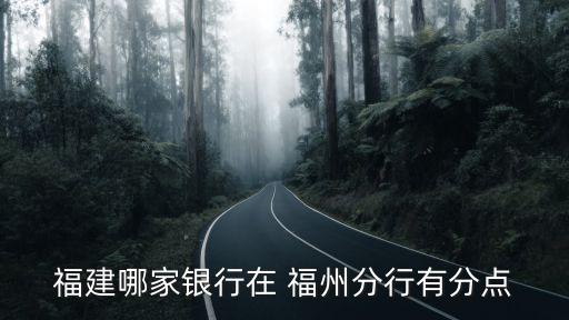 福建哪家銀行在 福州分行有分點(diǎn)