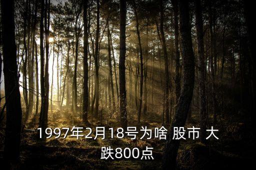 1997年2月18號為啥 股市 大跌800點(diǎn)