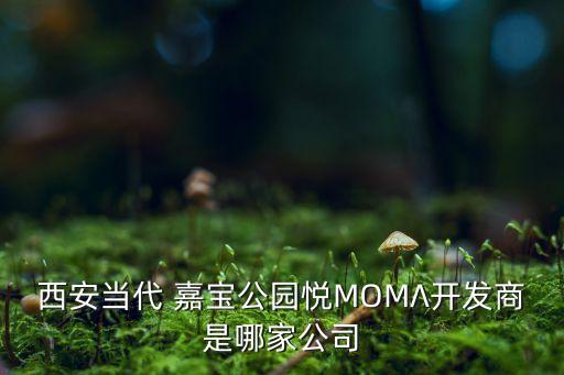 西安當代 嘉寶公園悅MOMΛ開發(fā)商是哪家公司