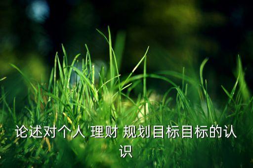 論述對個人 理財 規(guī)劃目標(biāo)目標(biāo)的認(rèn)識