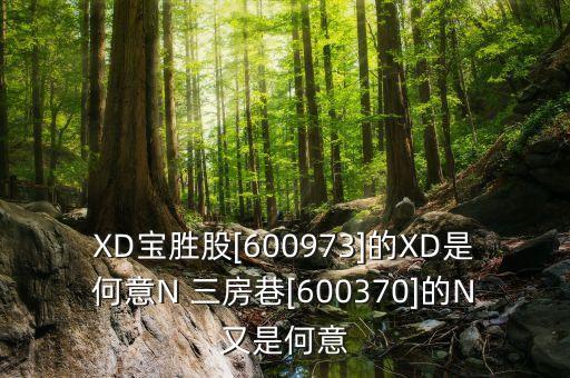 XD寶勝股[600973]的XD是何意N 三房巷[600370]的N又是何意