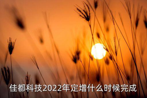 佳都科技2022年定增什么時候完成