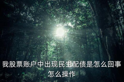 我股票賬戶中出現(xiàn)民生配債是怎么回事怎么操作