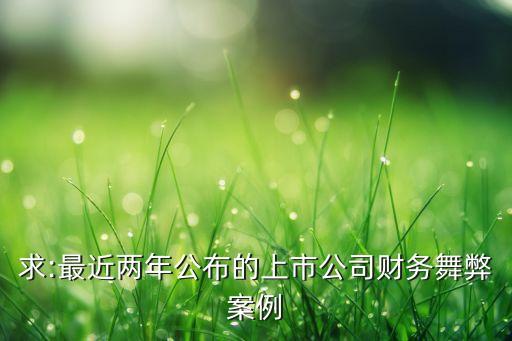 求:最近兩年公布的上市公司財務(wù)舞弊案例