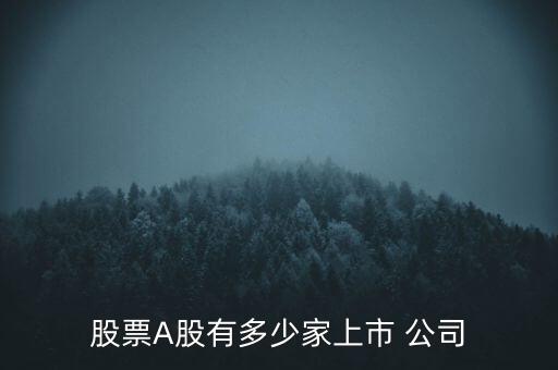 股票A股有多少家上市 公司