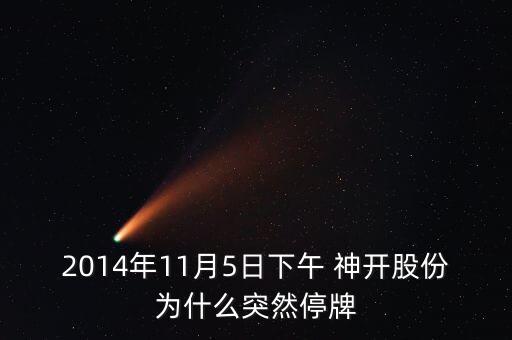 2014年11月5日下午 神開股份為什么突然停牌