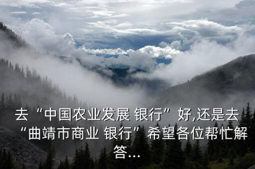 去“中國農(nóng)業(yè)發(fā)展 銀行”好,還是去“曲靖市商業(yè) 銀行”希望各位幫忙解答...