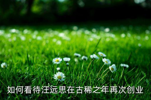 如何看待汪遠(yuǎn)思在古稀之年再次創(chuàng)業(yè)