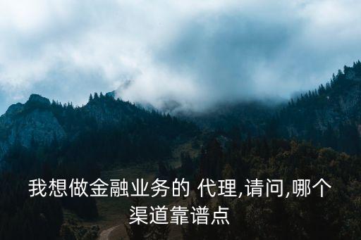 我想做金融業(yè)務(wù)的 代理,請問,哪個(gè)渠道靠譜點(diǎn)