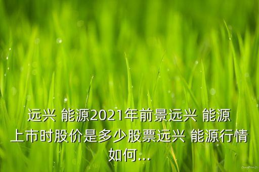 遠(yuǎn)興 能源2021年前景遠(yuǎn)興 能源上市時股價是多少股票遠(yuǎn)興 能源行情如何...