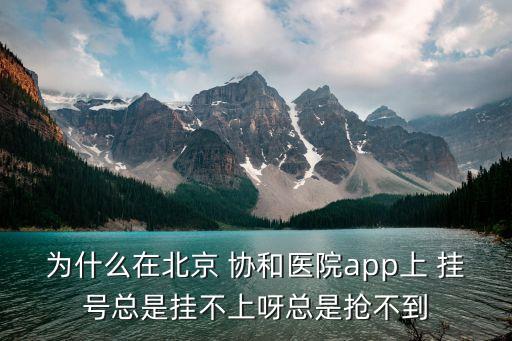 為什么在北京 協(xié)和醫(yī)院app上 掛號總是掛不上呀總是搶不到