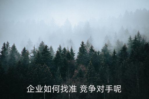 企業(yè)如何找準(zhǔn) 競爭對手呢