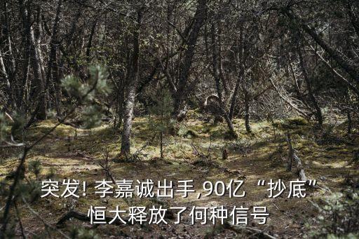 突發(fā)! 李嘉誠出手,90億“抄底”恒大釋放了何種信號