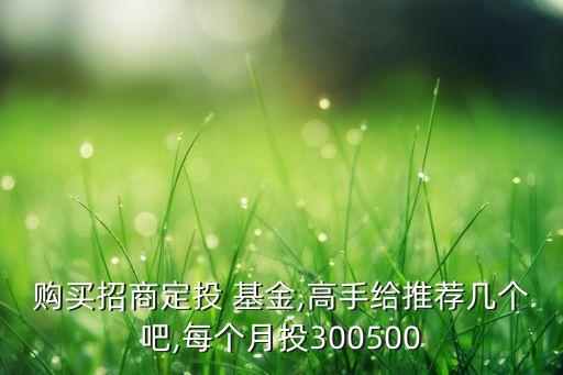 購(gòu)買招商定投 基金,高手給推薦幾個(gè)吧,每個(gè)月投300500