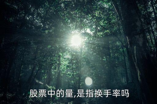  股票中的量,是指換手率嗎