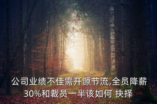  公司業(yè)績不佳需開源節(jié)流,全員降薪30%和裁員一半該如何 抉擇