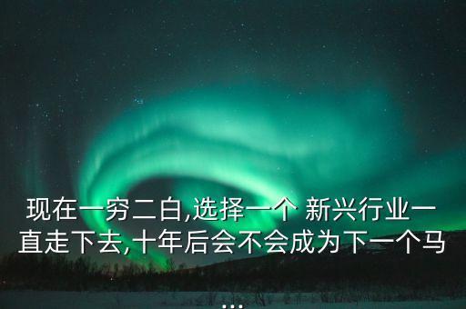 現(xiàn)在一窮二白,選擇一個 新興行業(yè)一直走下去,十年后會不會成為下一個馬...