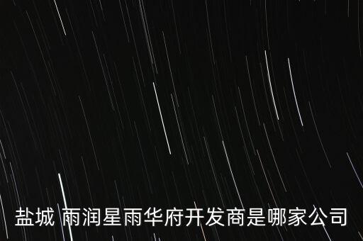 鹽城 雨潤(rùn)星雨華府開發(fā)商是哪家公司