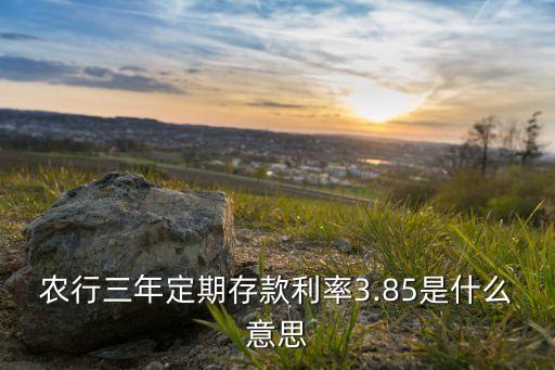 農(nóng)行三年定期存款利率3.85是什么意思