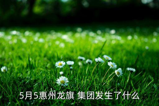 5月5惠州龍旗 集團(tuán)發(fā)生了什么