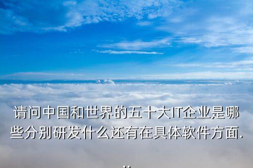 請問中國和世界的五十大IT企業(yè)是哪些分別研發(fā)什么還有在具體軟件方面...