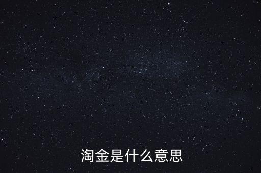  淘金是什么意思