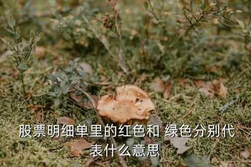  股票明細(xì)單里的紅色和 綠色分別代表什么意思