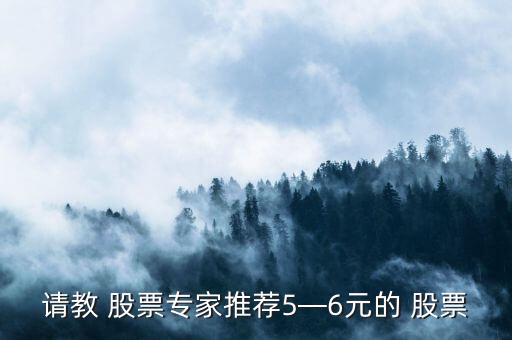 請教 股票專家推薦5—6元的 股票