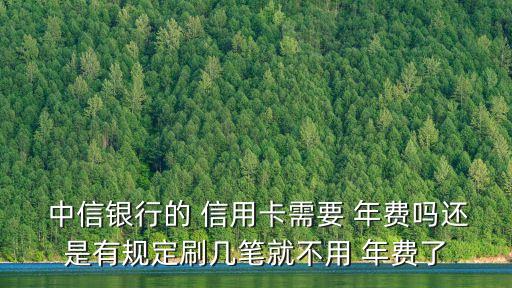 中信銀行信用卡年費是什么意思