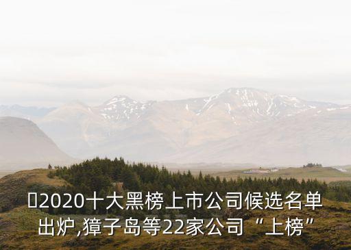 ?2020十大黑榜上市公司候選名單出爐,獐子島等22家公司“上榜”