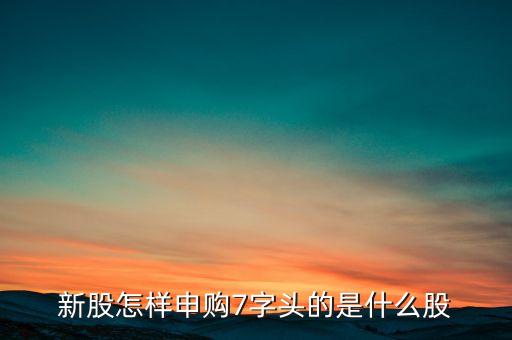 新股怎樣申購7字頭的是什么股